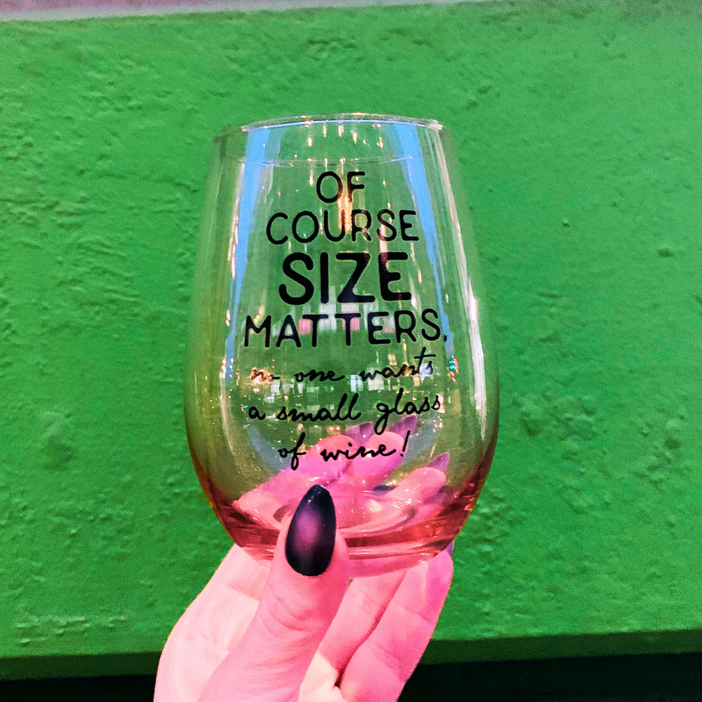 Of Course Size Matters Stemless Wine Glass in Peachy Tan Ombre | 20oz