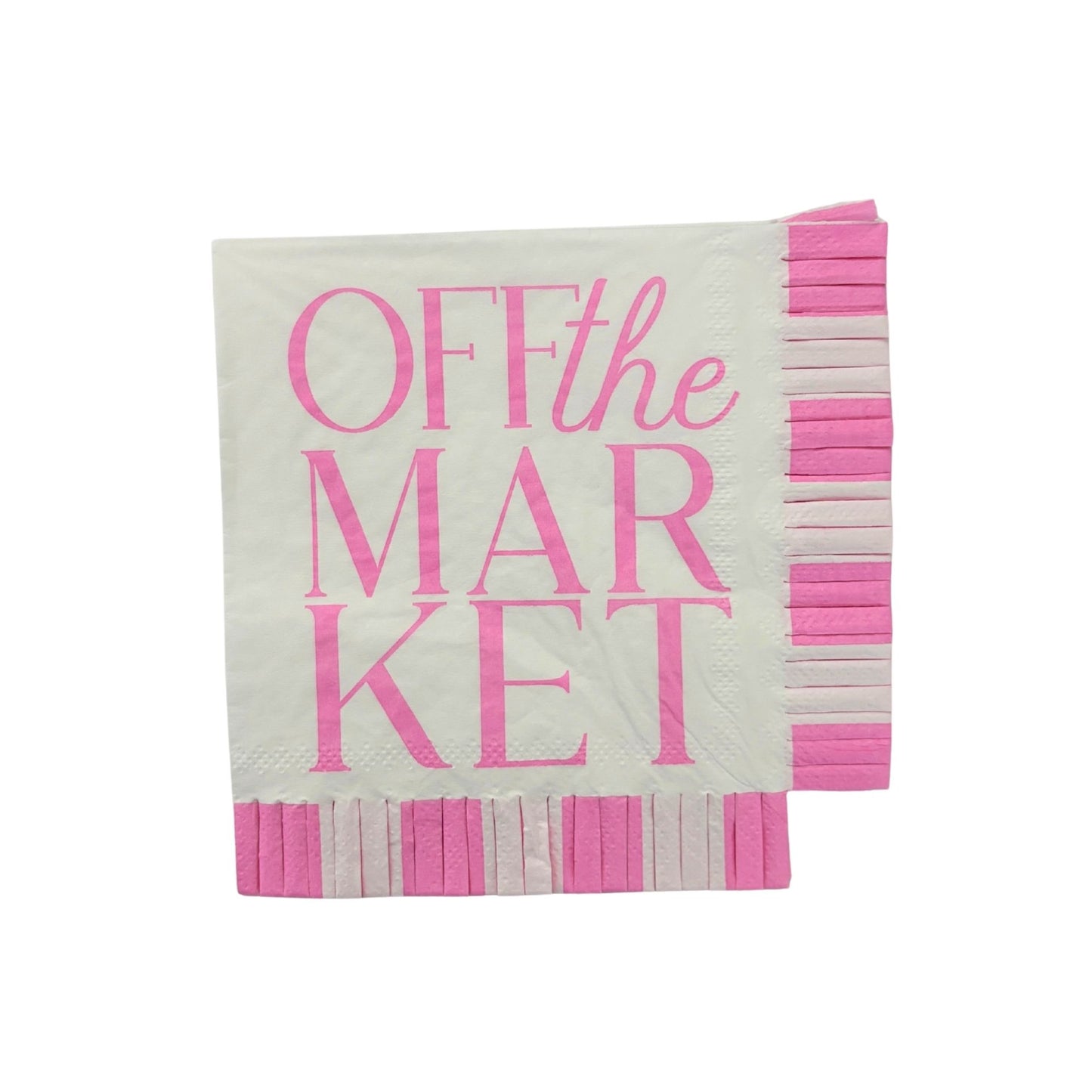 Off The Market Fringe Beverage Napkins | Party Cocktail Paper Napkin | 5"