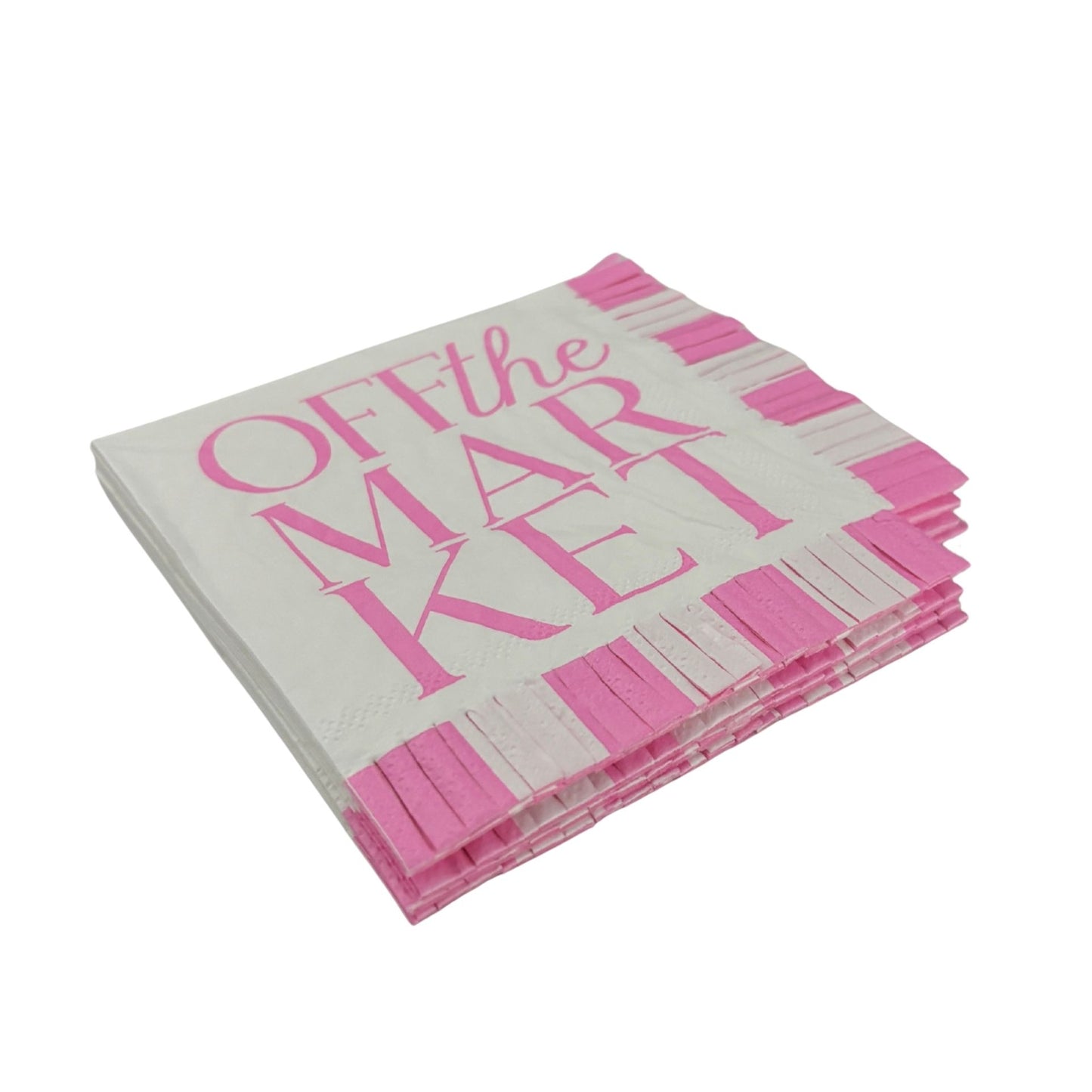 Off The Market Fringe Beverage Napkins | Party Cocktail Paper Napkin | 5"