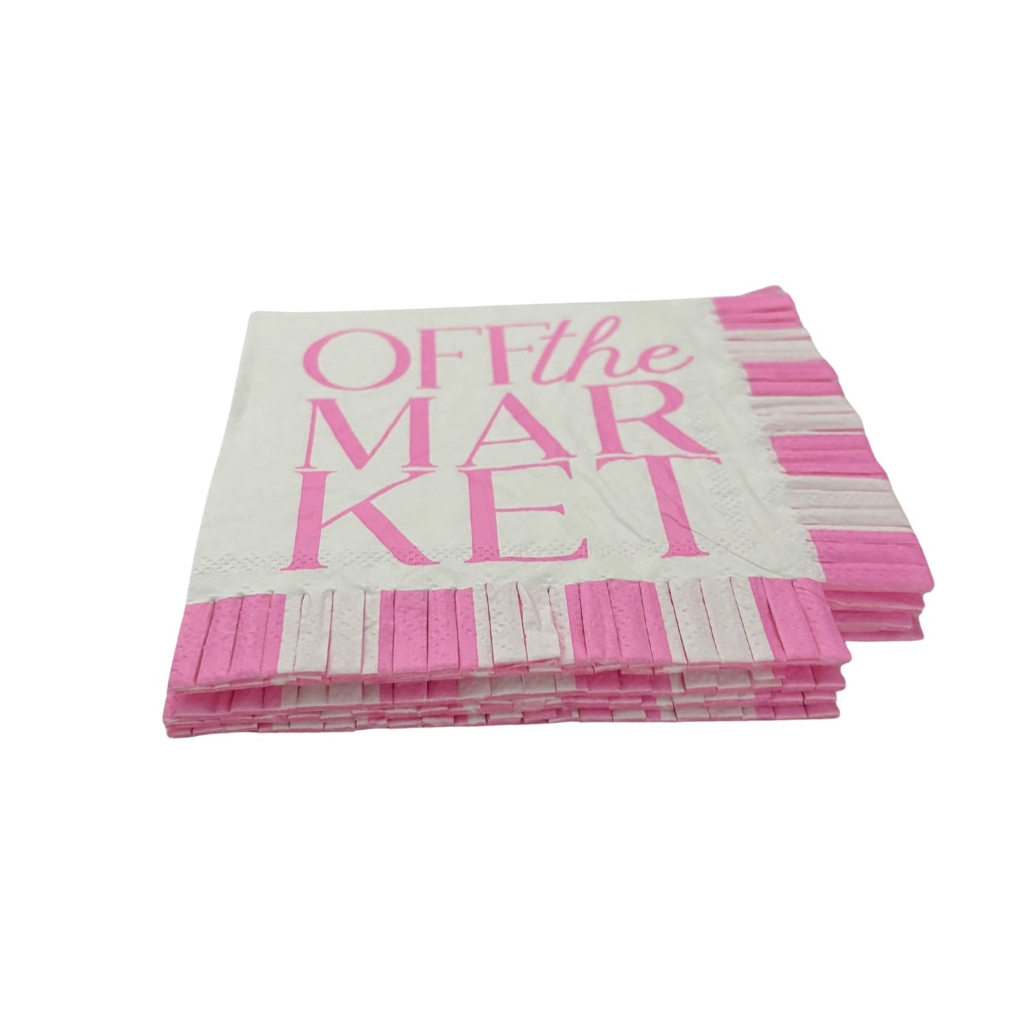 Off The Market Fringe Beverage Napkins | Party Cocktail Paper Napkin | 5"