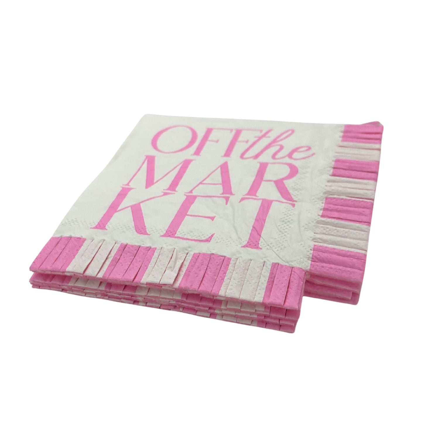Off The Market Fringe Beverage Napkins | Party Cocktail Paper Napkin | 5"