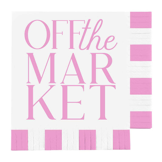 Off The Market Fringe Beverage Napkins | Party Cocktail Paper Napkin | 5"