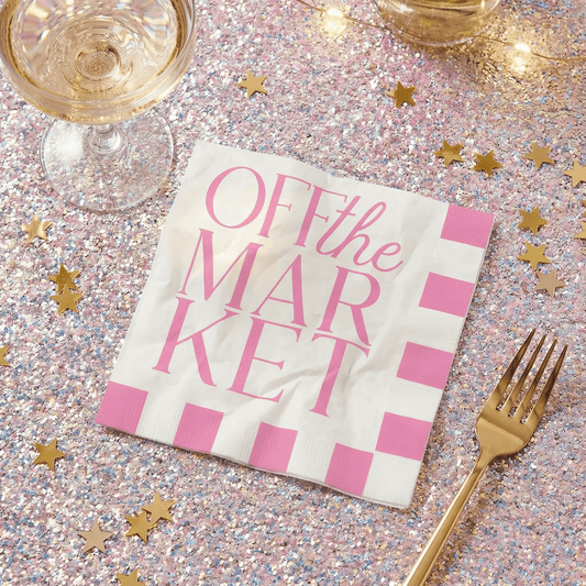 Off The Market Fringe Beverage Napkins | Party Cocktail Paper Napkin | 5"