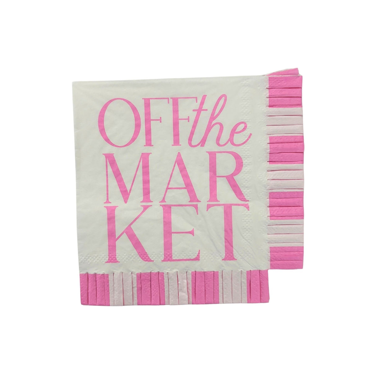 Off The Market Fringe Beverage Napkins | Party Cocktail Paper Napkin | 5"
