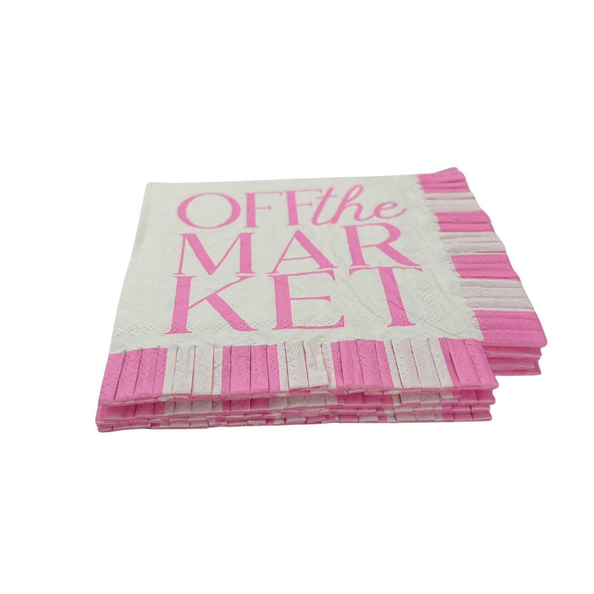 Off The Market Fringe Beverage Napkins | Party Cocktail Paper Napkin | 5"