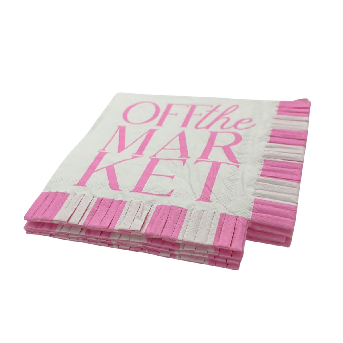 Off The Market Fringe Beverage Napkins | Party Cocktail Paper Napkin | 5"