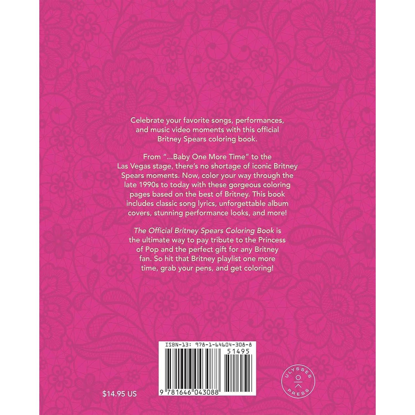 Official Britney Spears Coloring Book | Princess of Pop Colouring Pads | 80 Pages