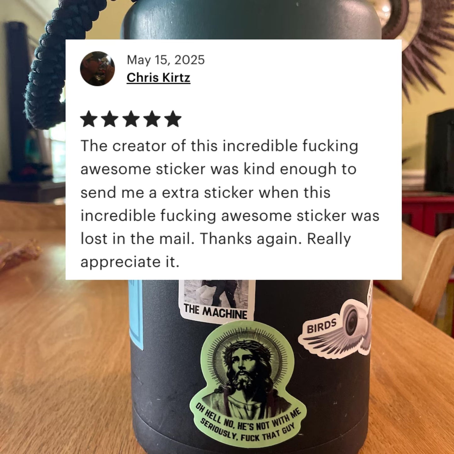 Oh Hell No He's Not with Me Jesus Sticker | Vinyl Die Cut Decal Anti-Trump