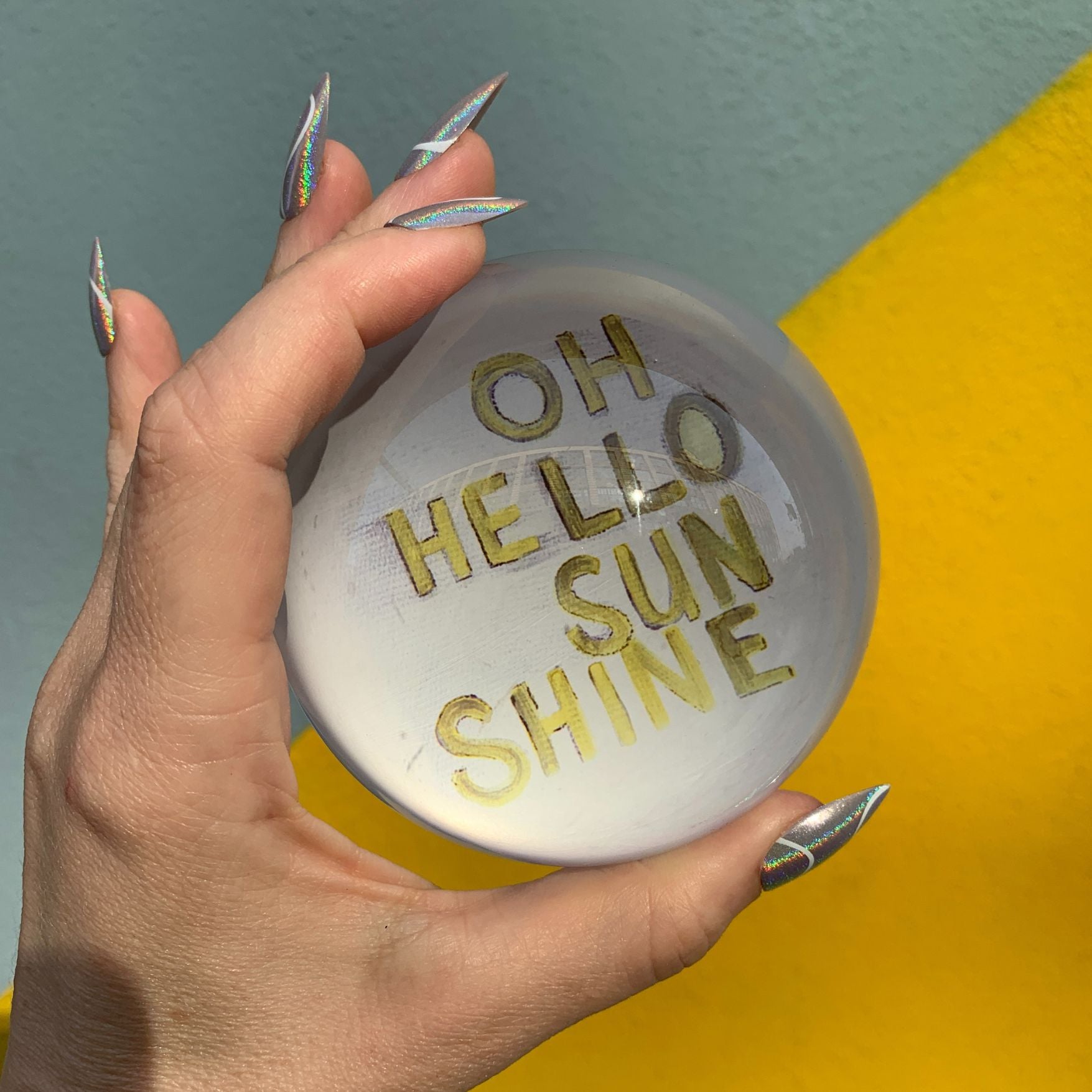 Oh Hello Sunshine Glass Dome Paperweight