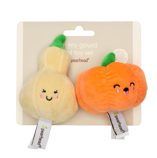 Oh My Gourd Cat Toy Set | Set of 2 Plush Toys for Pet Lovers | Giftable Cat Stocking Stuffer