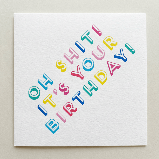 Oh Shit It’s Your Birthday Beverage Napkins | Fun Colorful Party Napkins | 5''