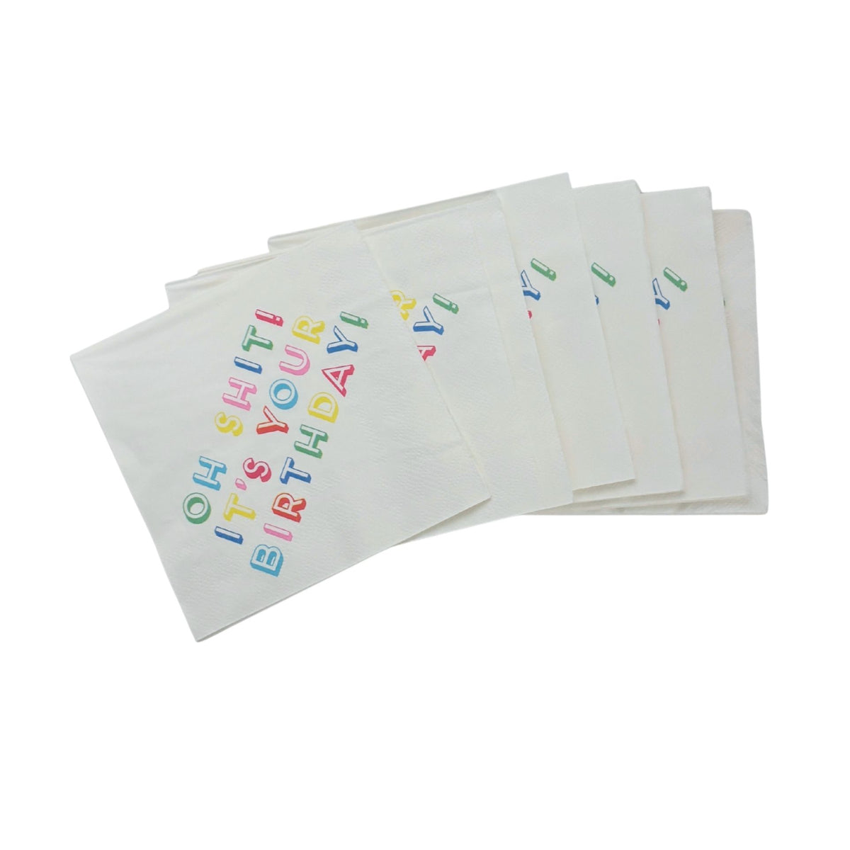 Oh Shit It’s Your Birthday Beverage Napkins | Fun Colorful Party Napkins | 5''