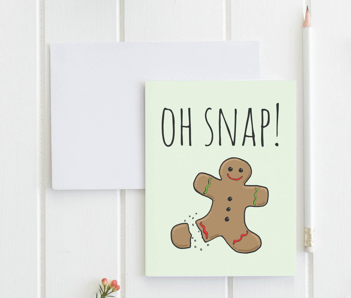 Oh Snap! Funny Gingerbread Man Holiday Greeting Card