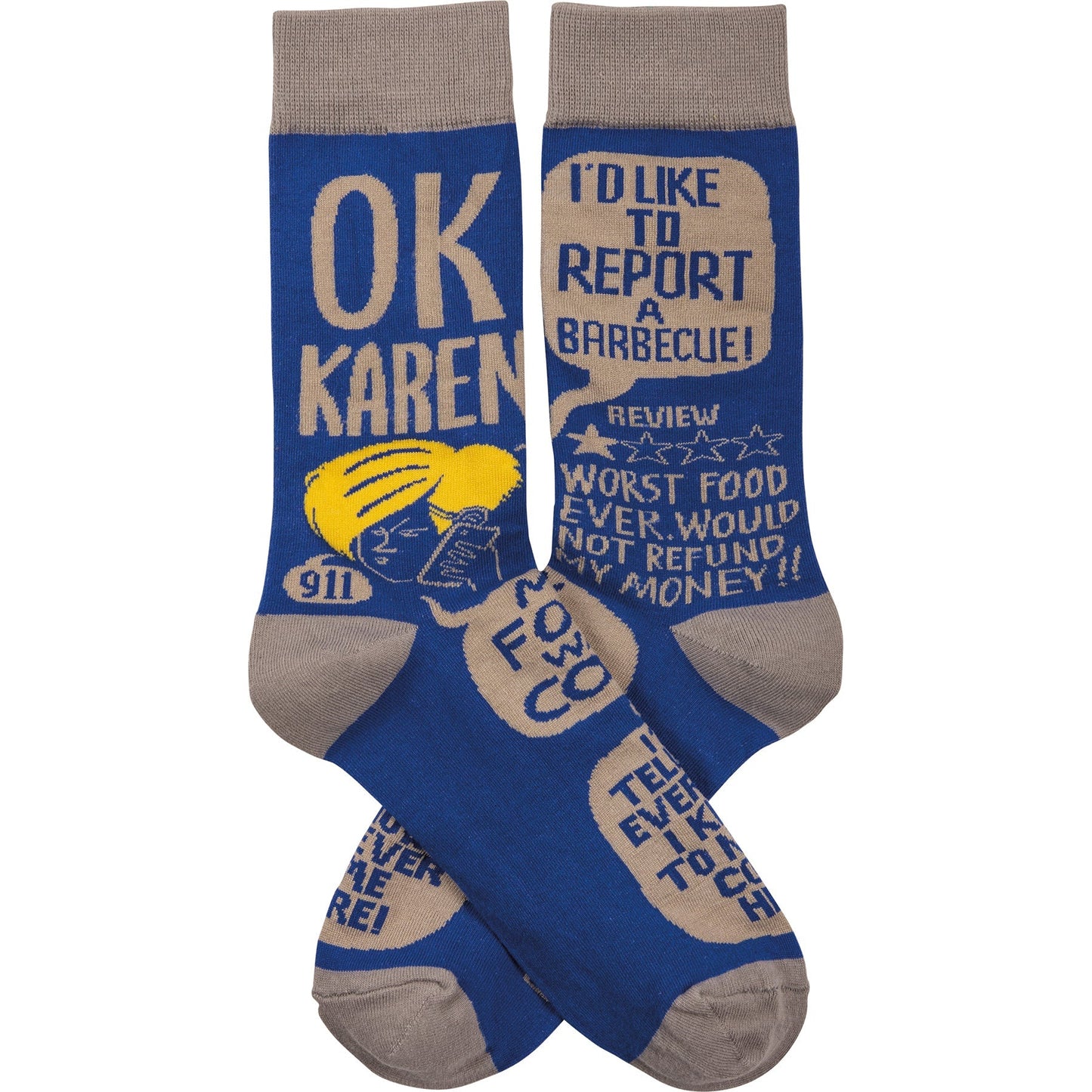 Ok Karen Funny Novelty Socks | Unisex | "Worst Food Ever Would Not Refund My Money!!"