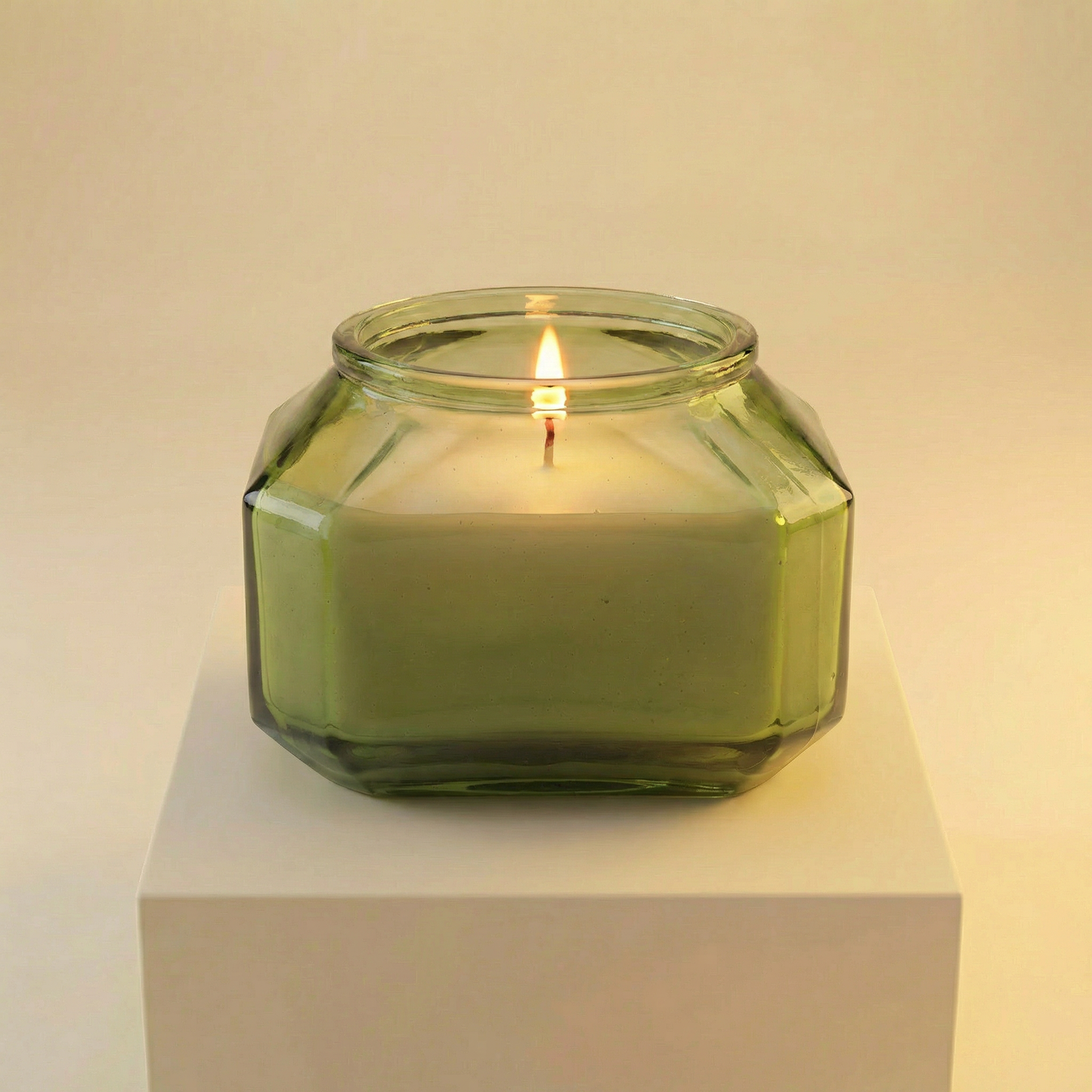 Olive Jar Candle | Leather & Leaves Scented Glass Candle