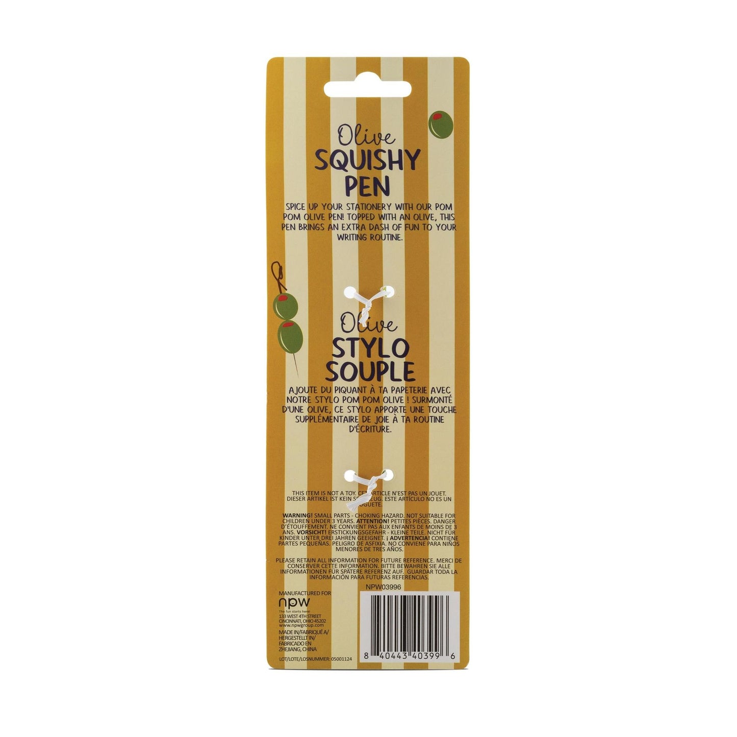 Olive Squishy Pen | Funny Ballpoint Pen with Squeeze Olive Topper