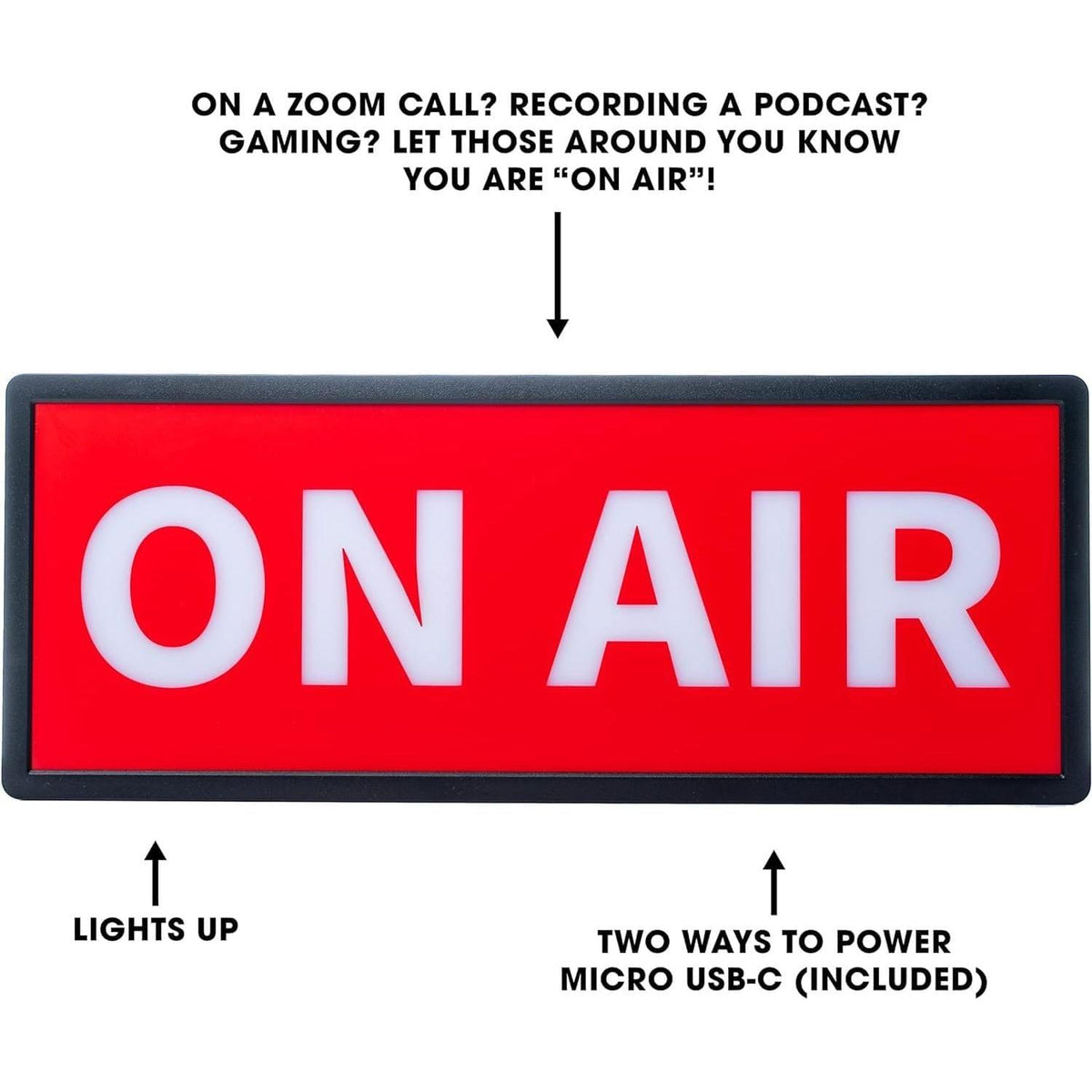 On Air LED Desk Sign | USB Powered | Wall Mount or Desktop | Streaming, Podcast, WFH | NPW-NPW-The Bullish Store