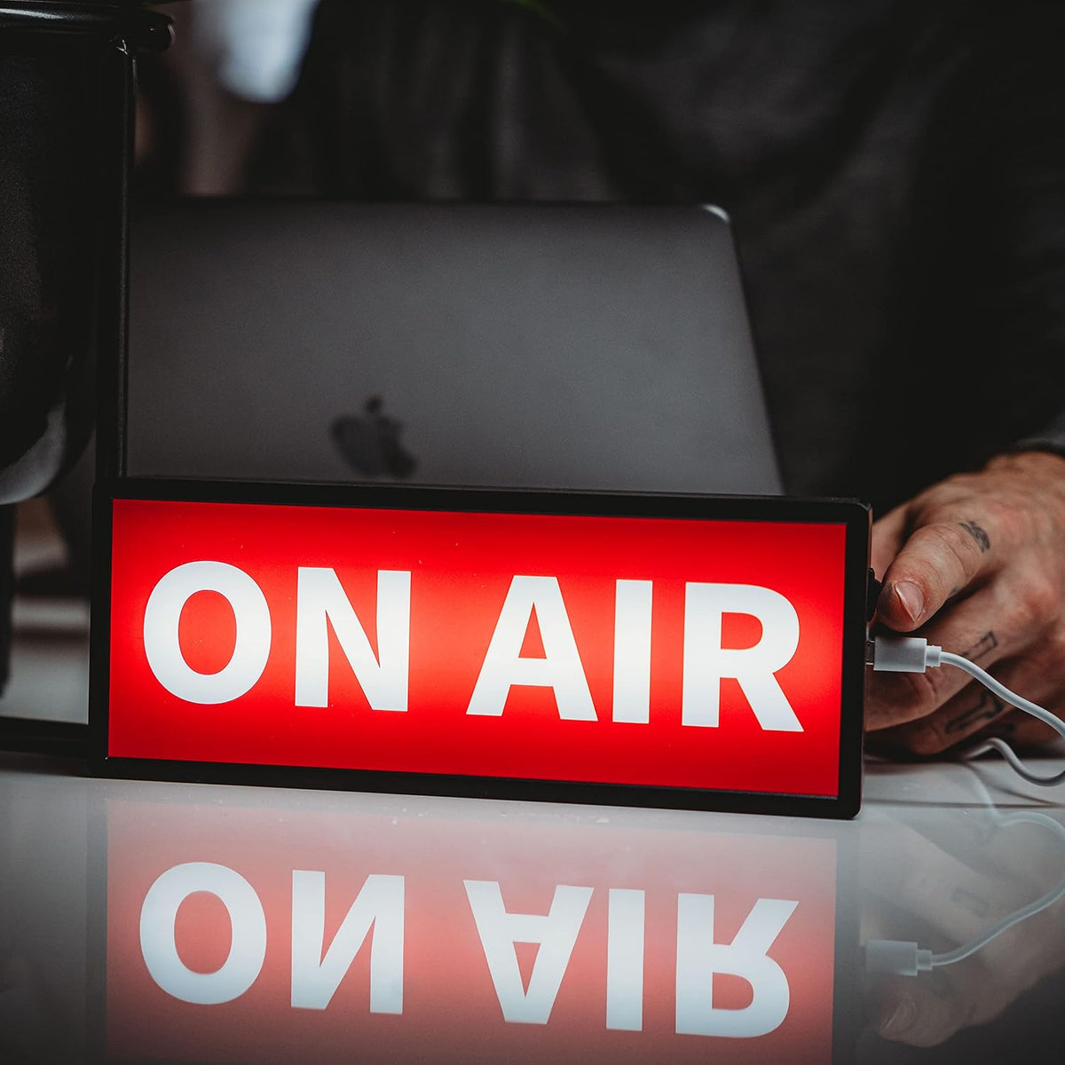 On Air LED Desk Sign | USB Powered | Wall Mount or Desktop | Streaming, Podcast, WFH | NPW-NPW-The Bullish Store