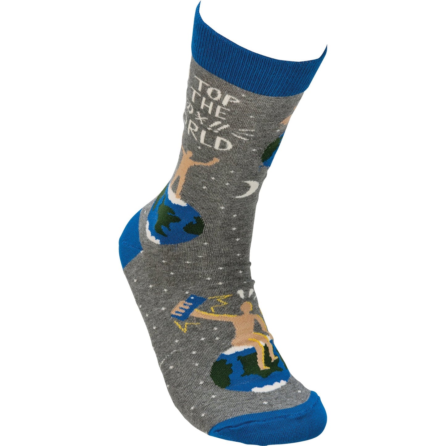 On Top Of The World Funny Novelty Socks with Nude Figure | Unisex