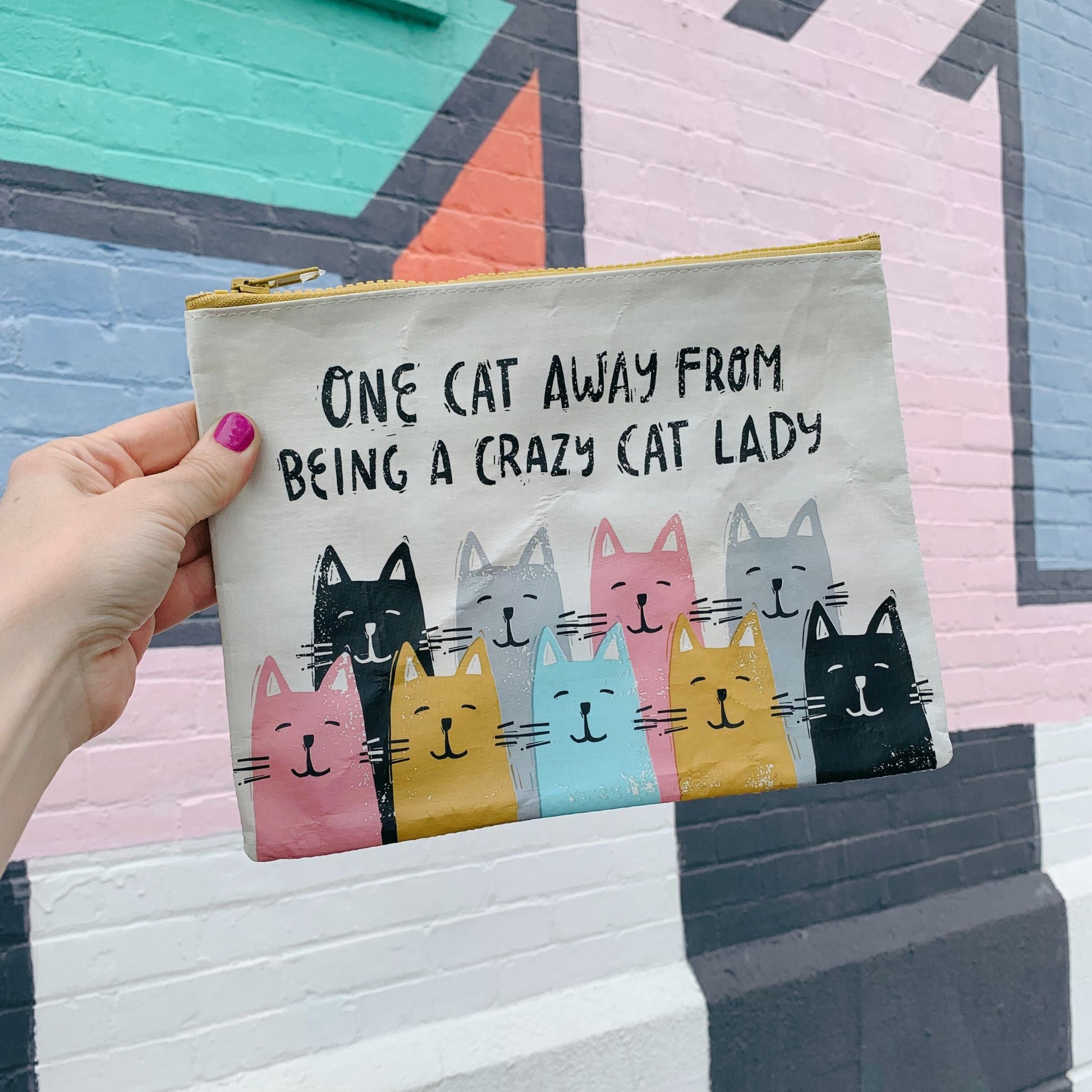 One Cat Away From Crazy Cat Lady Zipper Pouch