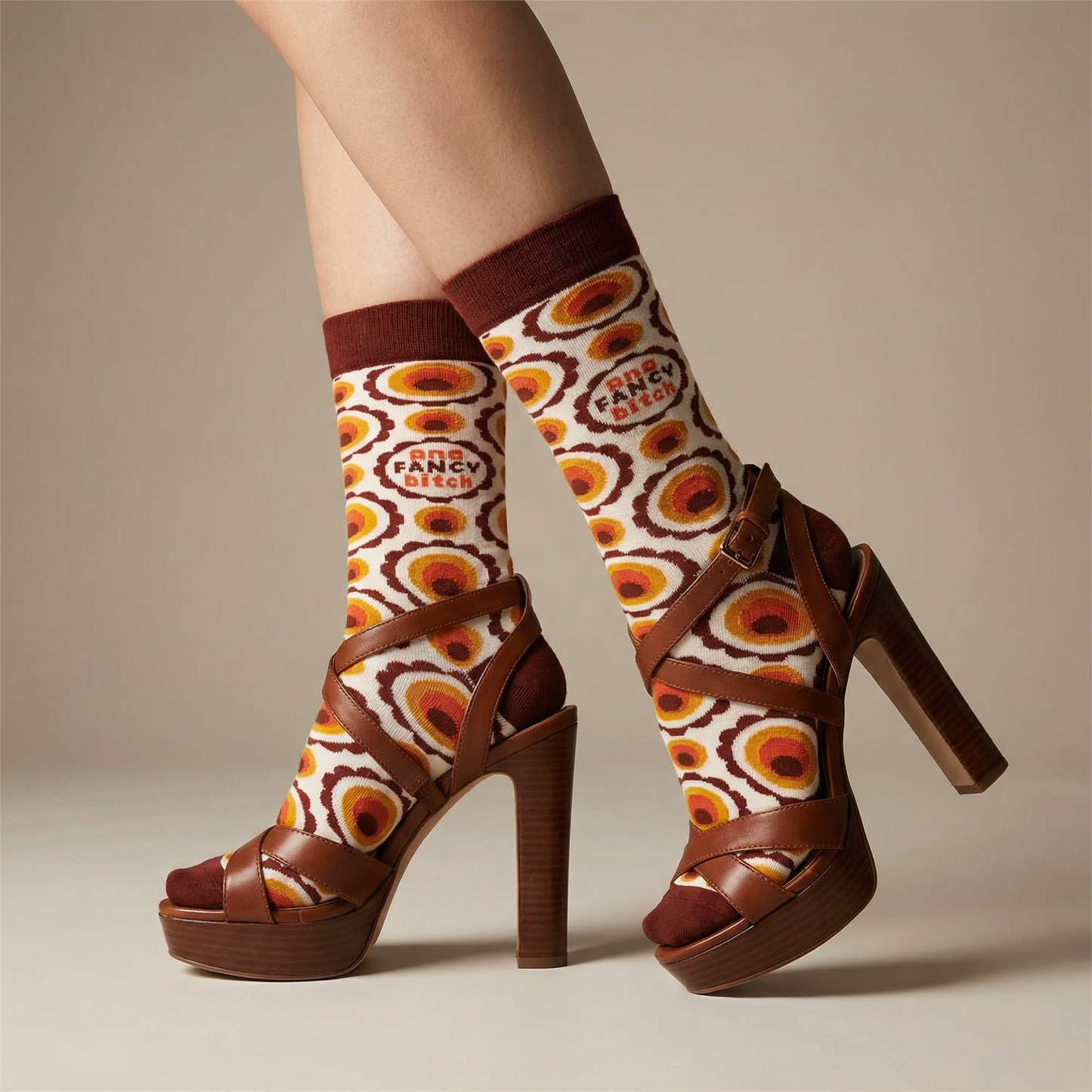 One Fancy Bitch Socks | Colorful Retro Pattern