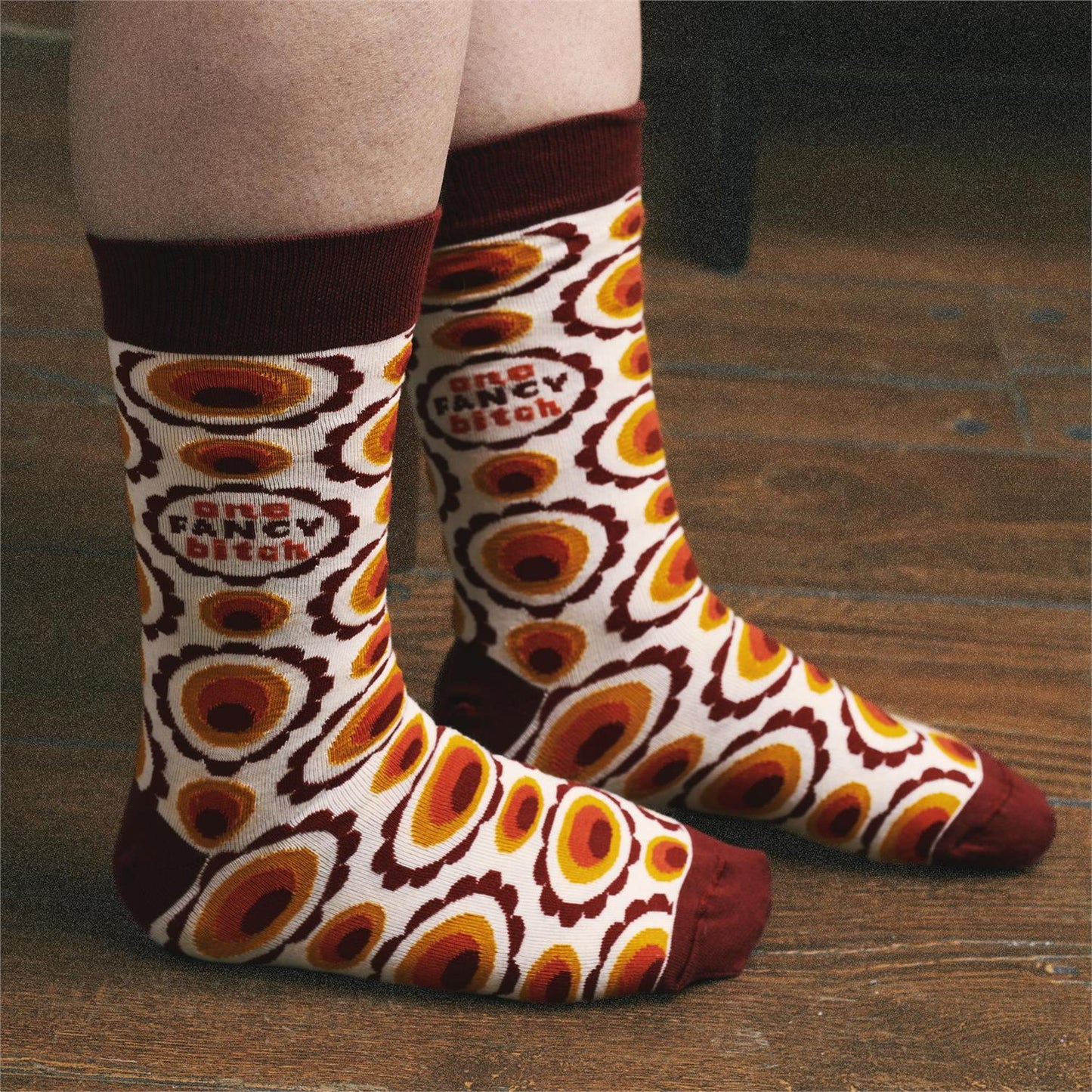 One Fancy Bitch Socks | Colorful Retro Pattern