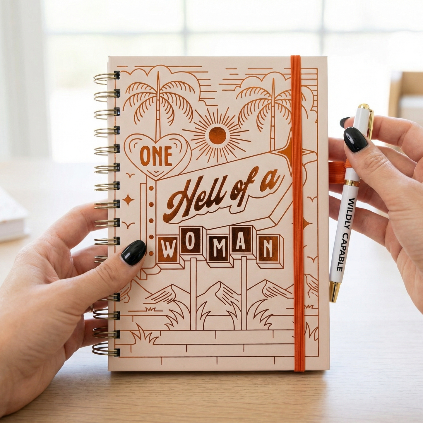 One Hell Of A Woman Journal with Matching Pen | Funny A5 Hardcover Notebook