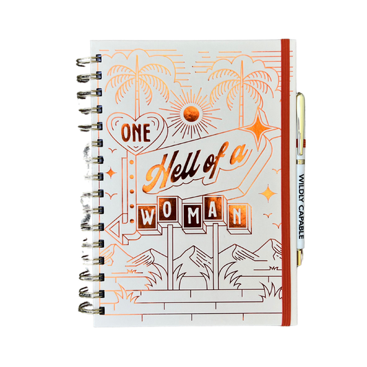 One Hell Of A Woman Journal with Matching Pen | Funny A5 Hardcover Notebook