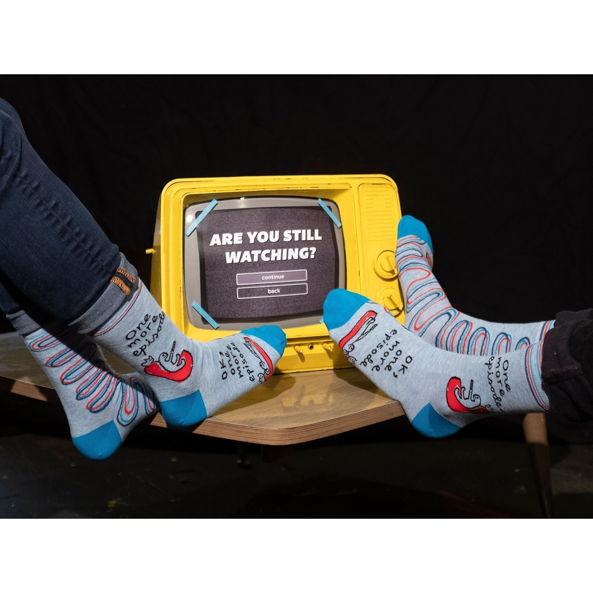 One More Episode Women's Quirky Crew Socks | BlueQ at GetBullish