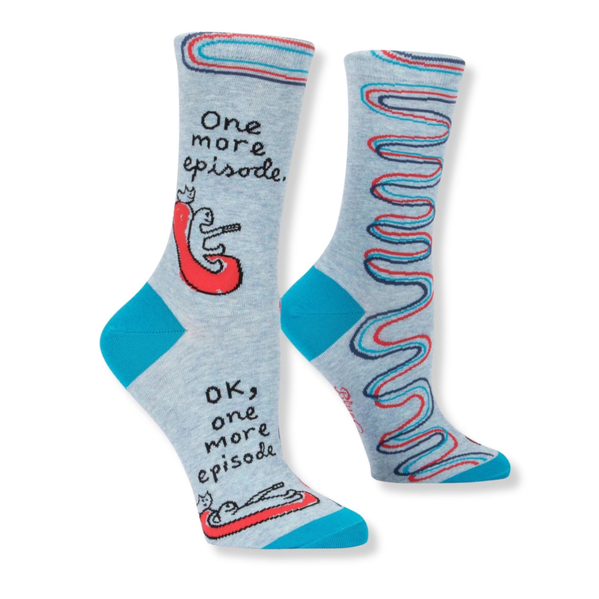 One More Episode Women's Quirky Crew Socks | BlueQ at GetBullish