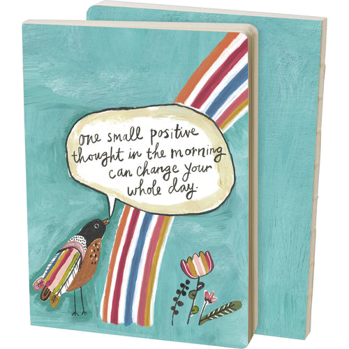 One Small Positive Thought Double-Sided Journal | Bird & Rainbow Design Notebook