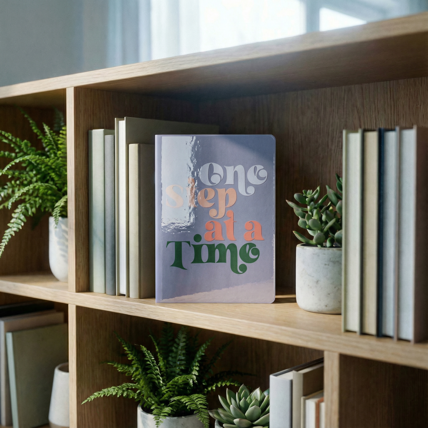 One Step At A Time Vinyl Journal | 120 Pages | Grid on Left Side, Lined on Right