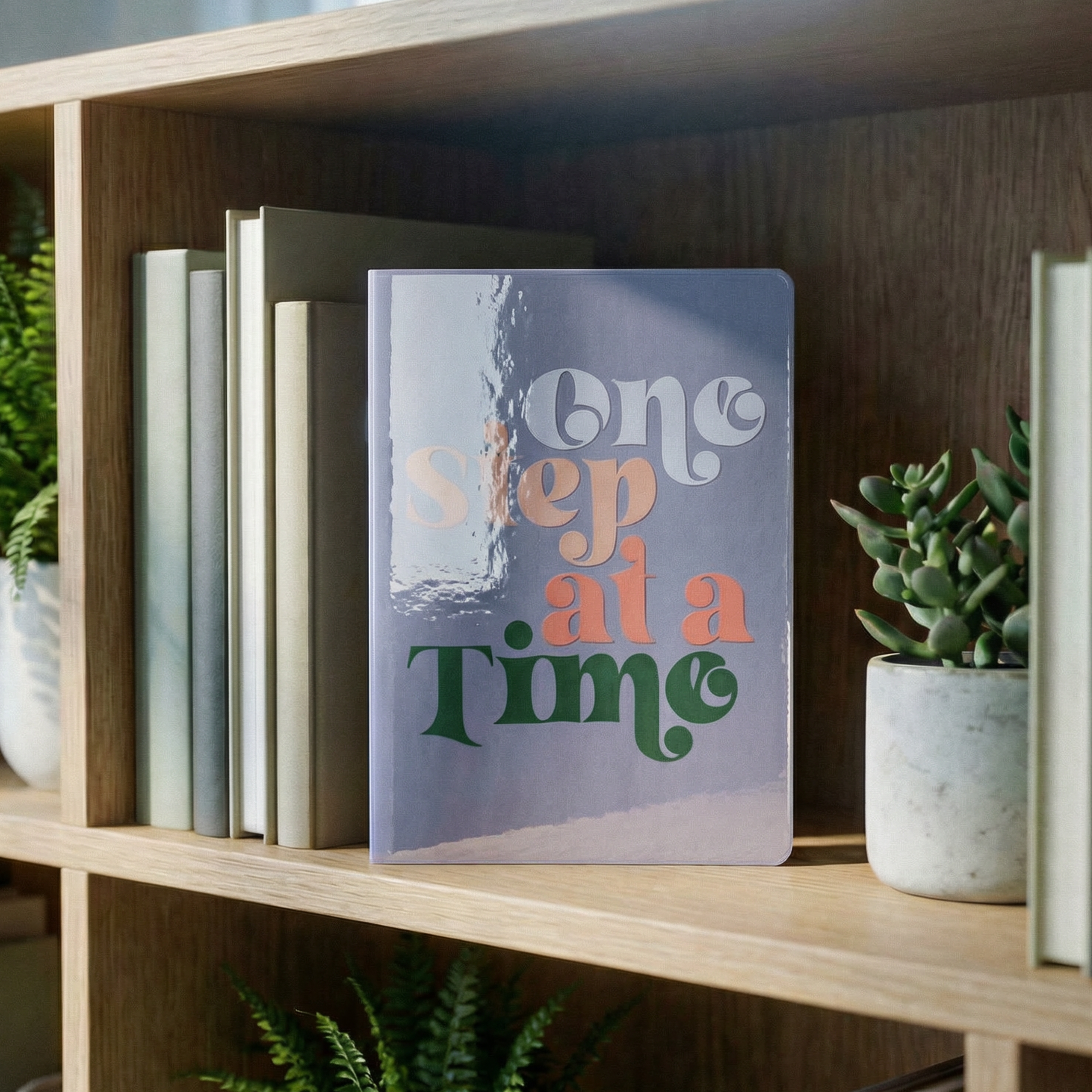 One Step At A Time Vinyl Journal | 120 Pages | Grid on Left Side, Lined on Right