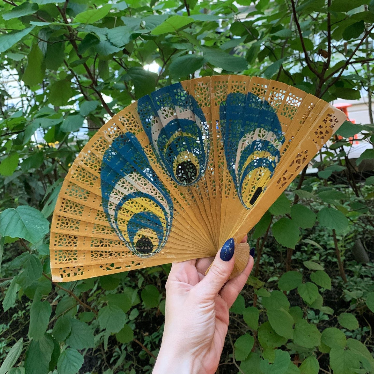 One of a Kind Hand Painted Marbled Wooden Fans - 15 Styles