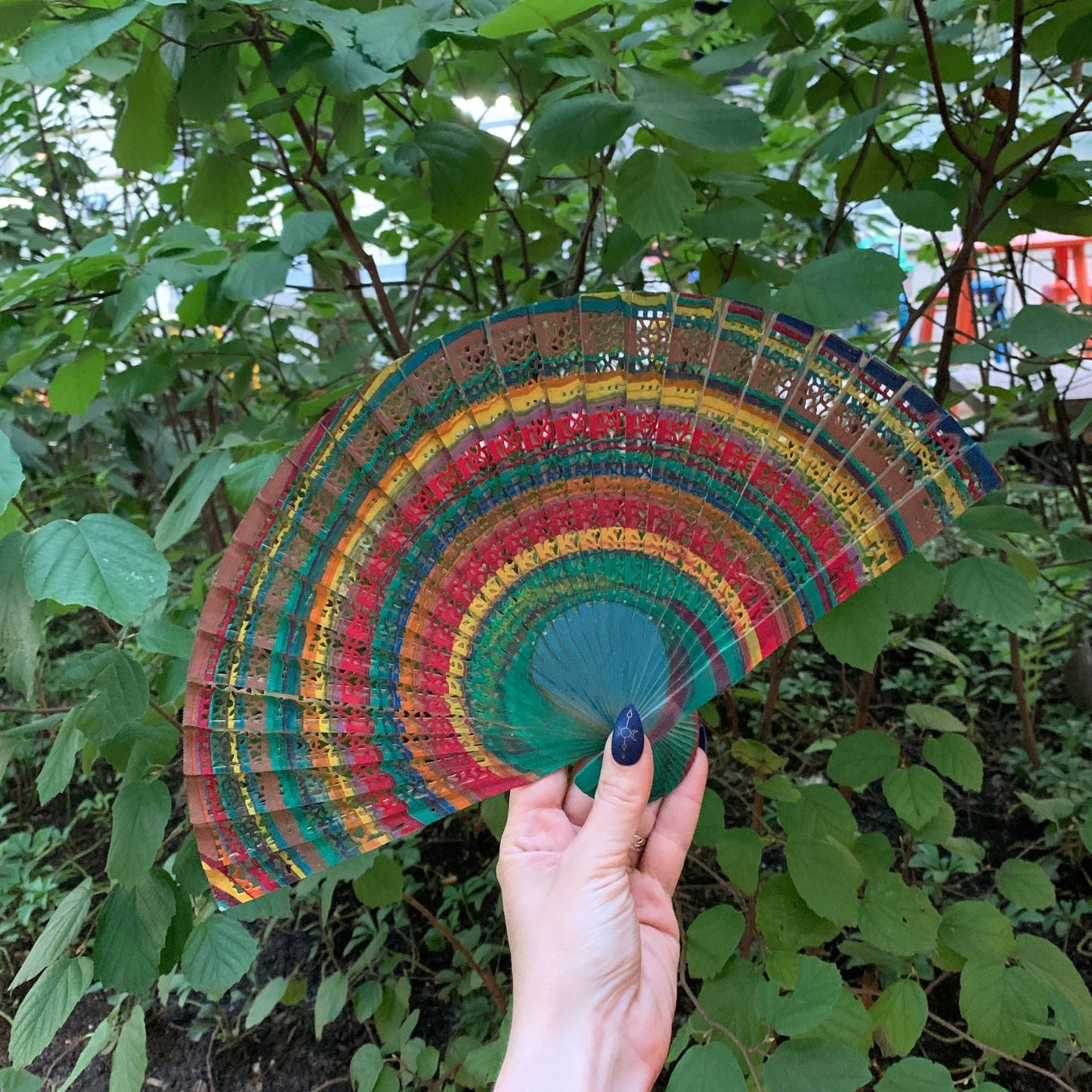 One of a Kind Hand Painted Marbled Wooden Fans - 15 Styles