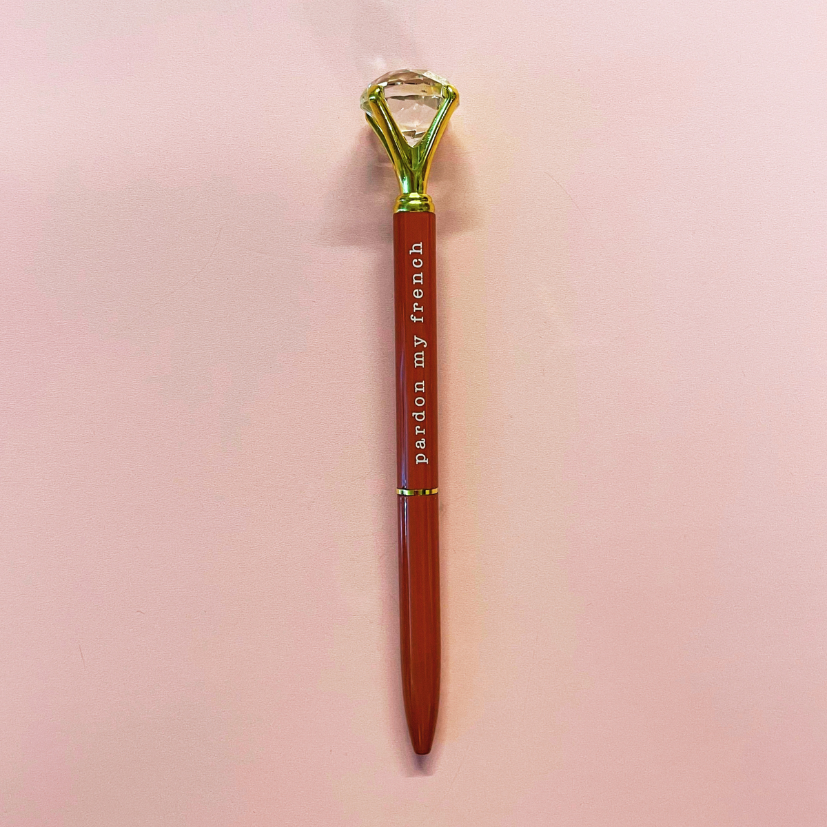 Ooh La La Orange Gem Pen Set of 6 | Giftable Quote Pens | Novelty Office Desk Supplies-Santa Barbara Design Studio-The Bullish Store