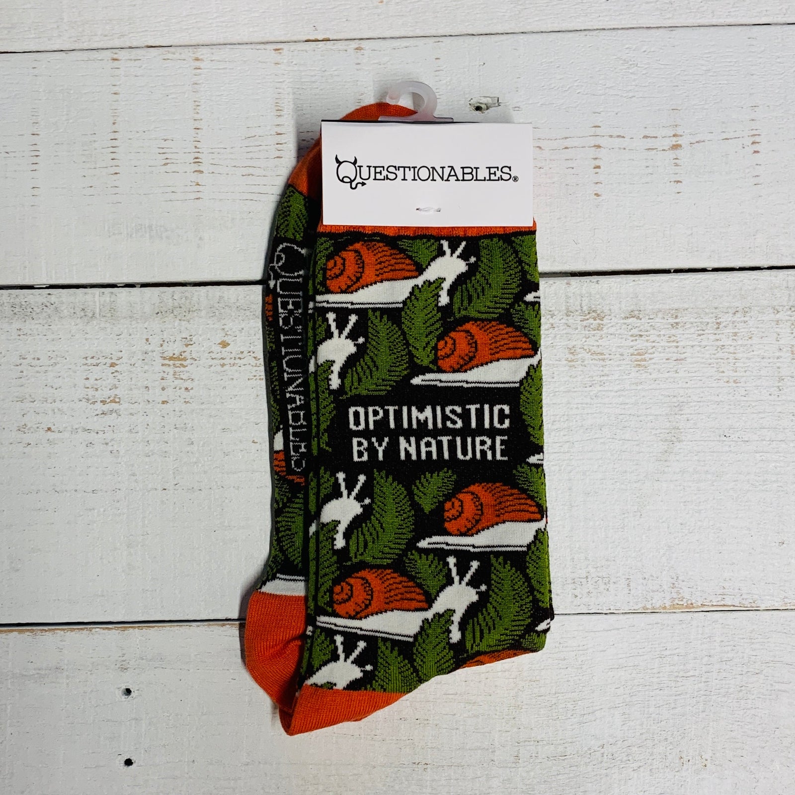 Optimistic by Nature Socks | Snail Pattern Design