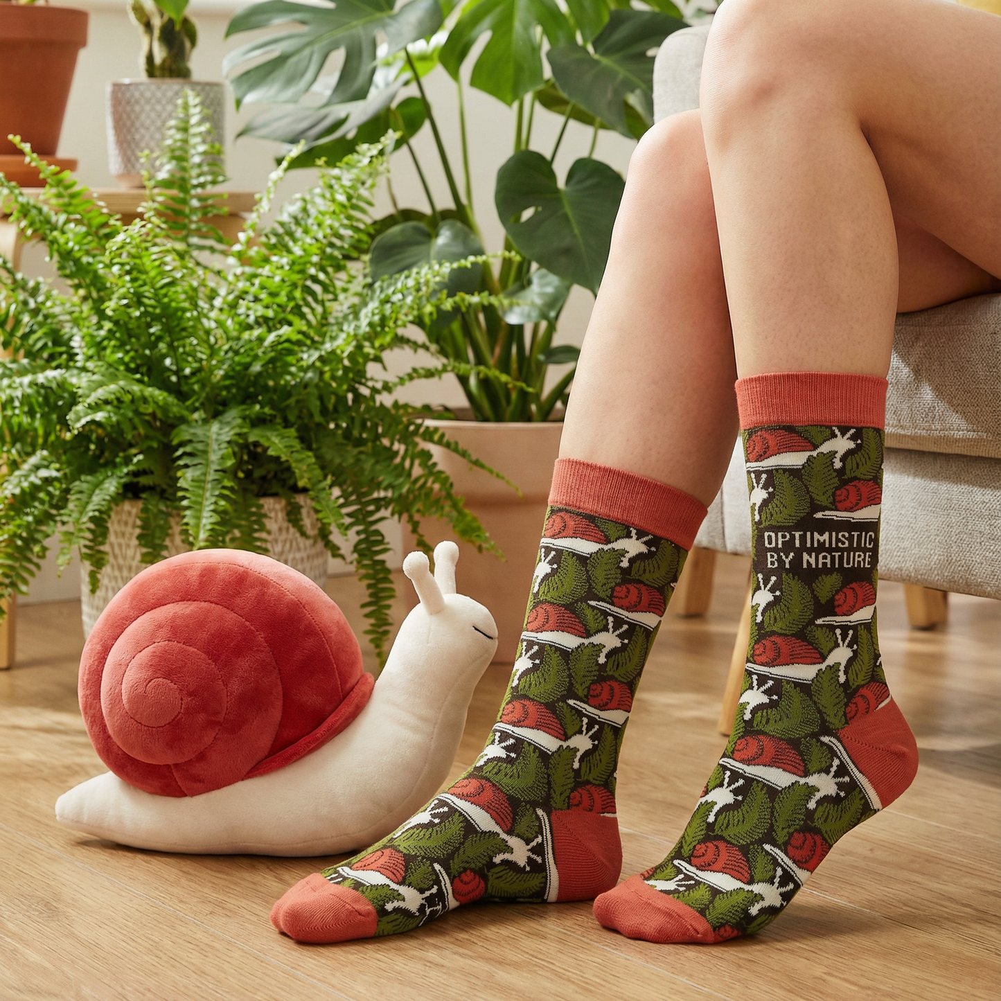 Optimistic by Nature Socks | Snail Pattern Design