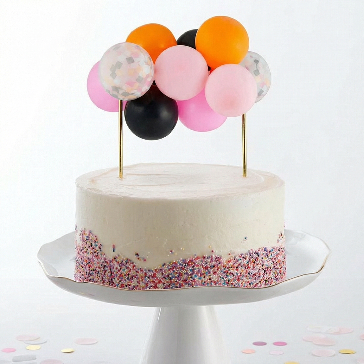 Orange Black and Pink Balloon Cake Topper | Spooky Mini Balloon Garland Decoration