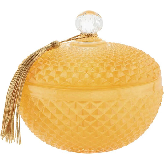 Orange Diamond-Textured Glass Jar with Lid & Gold Tassel | 47th & Main-47th & Main-The Bullish Store