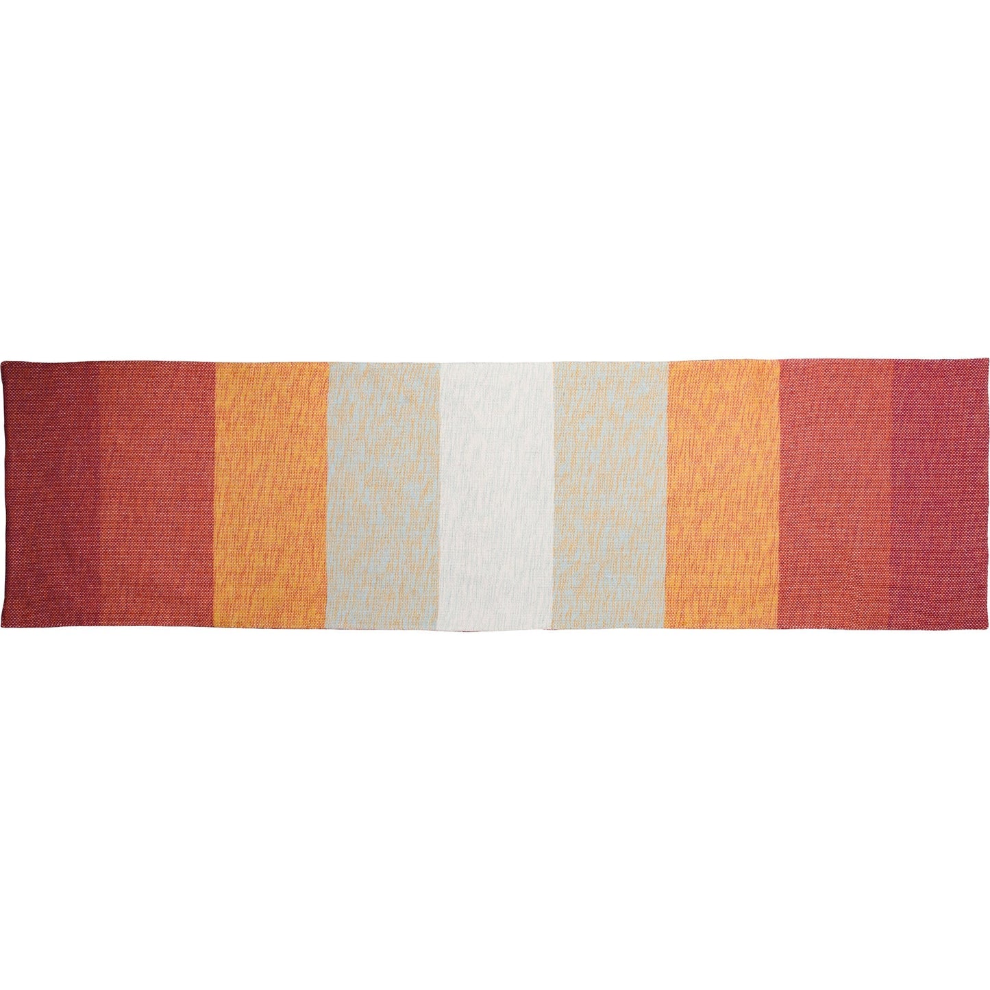 Orange Multi Plaid Table Runner | Double-sided Checkered Stripe Cotton Mat | 56" x 15"
