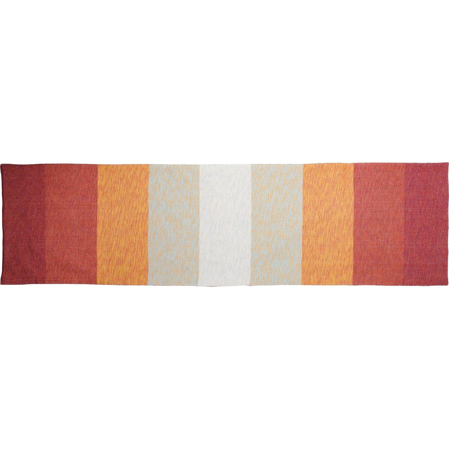 Orange Multi Plaid Table Runner | Double-sided Checkered Stripe Cotton Mat | 56" x 15"