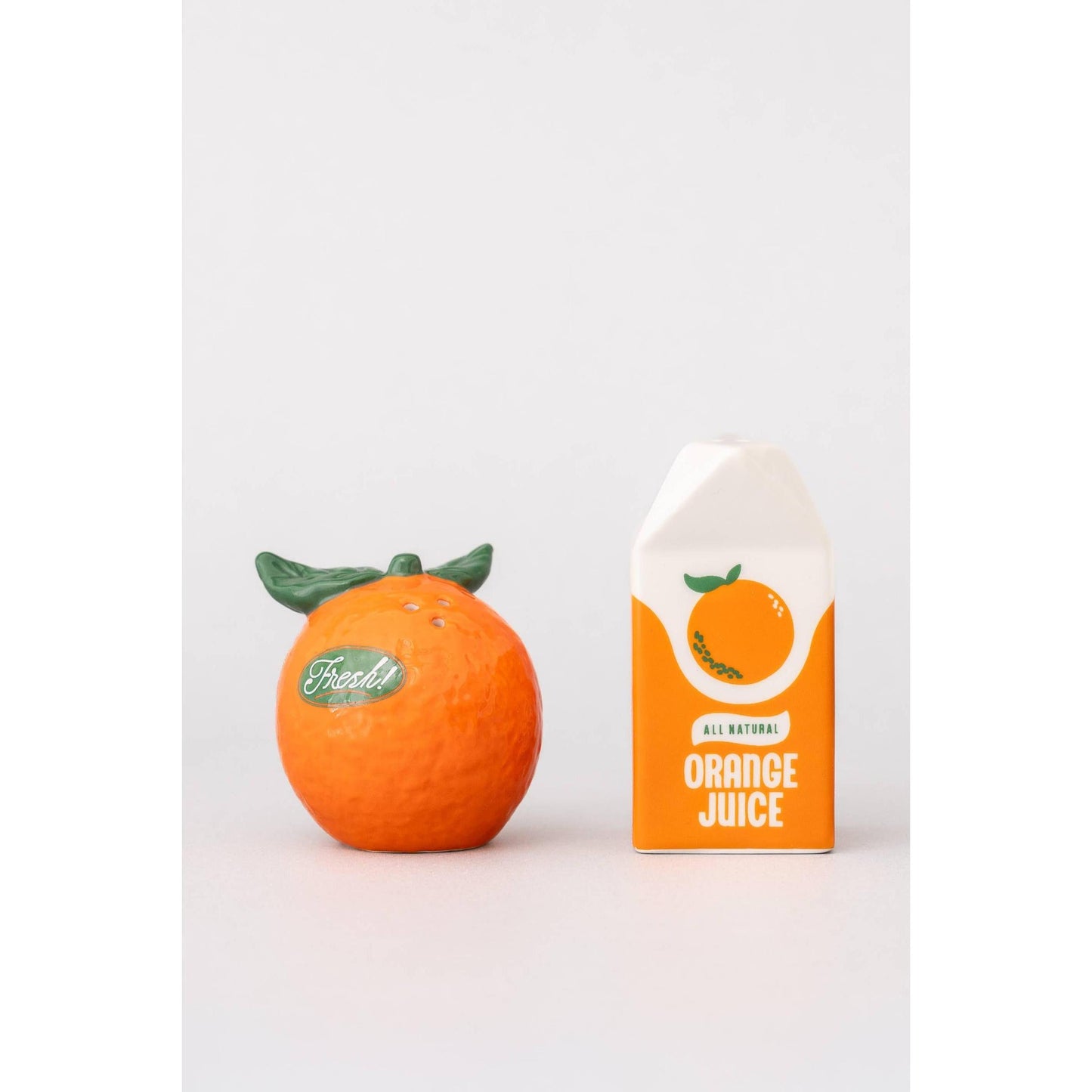Orange Salt & Pepper Shakers | Citrus Ceramic Set-Ban.do-The Bullish Store