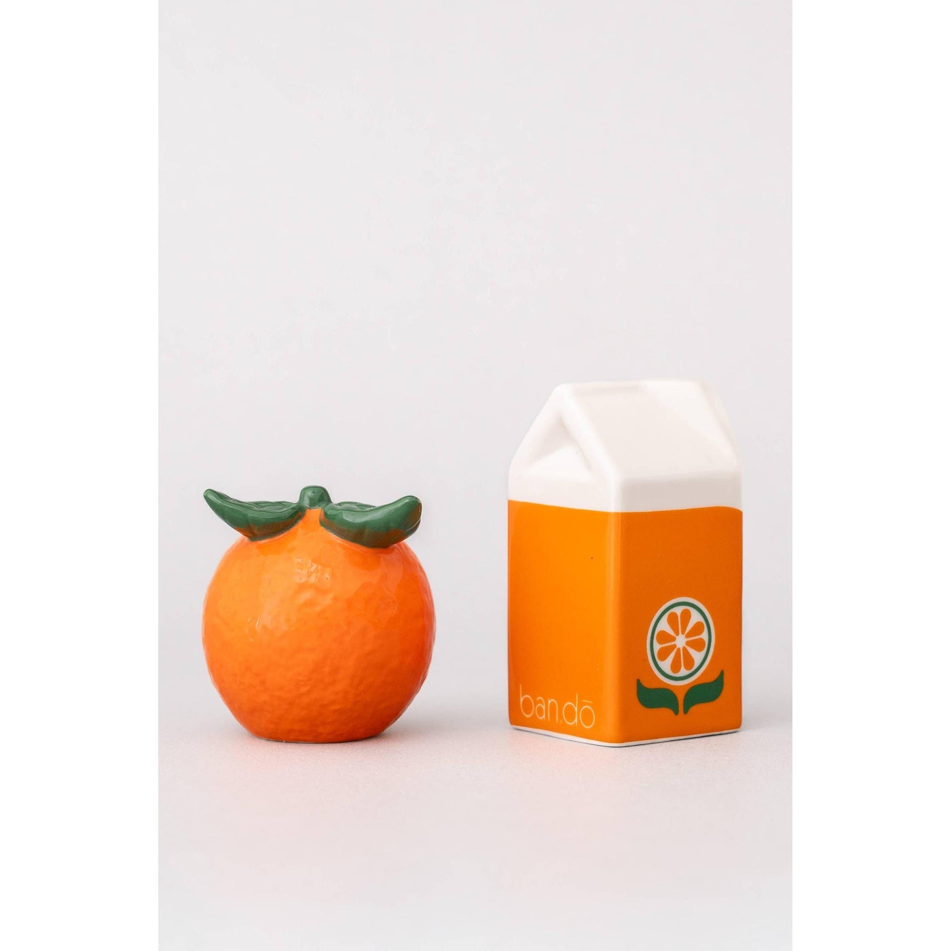 Orange Salt & Pepper Shakers | Citrus Ceramic Set-Ban.do-The Bullish Store