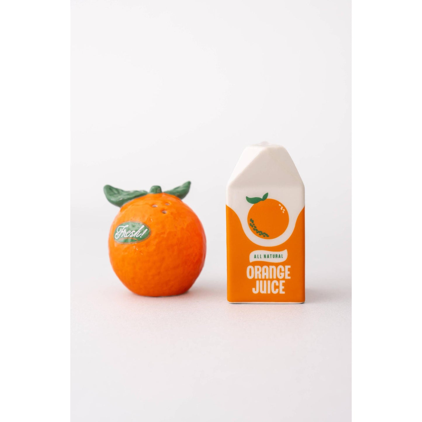 Orange Salt & Pepper Shakers | Citrus Ceramic Set-Ban.do-The Bullish Store