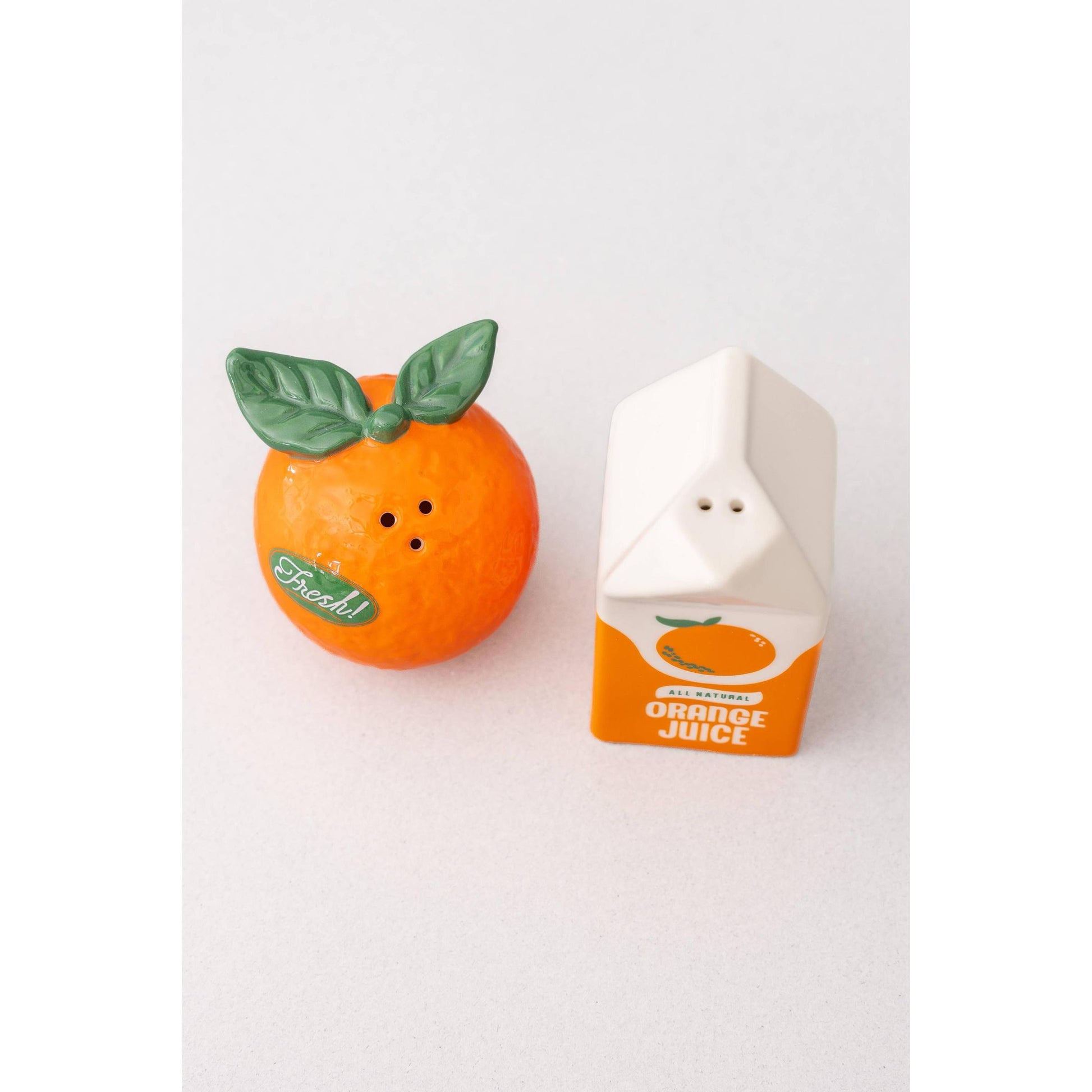 Orange Salt & Pepper Shakers | Citrus Ceramic Set-Ban.do-The Bullish Store