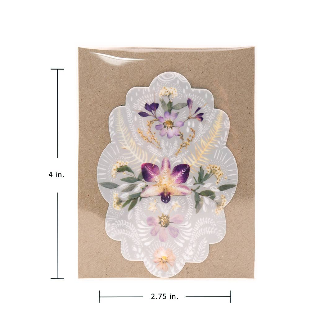 Orchid Lace Large Vinyl Sticker | 4” x 2.75” | Durable for Laptop, Water Bottle, Etc.
