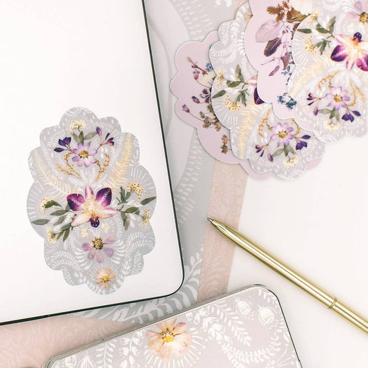 Orchid Lace Large Vinyl Sticker | 4” x 2.75” | Durable for Laptop, Water Bottle, Etc.