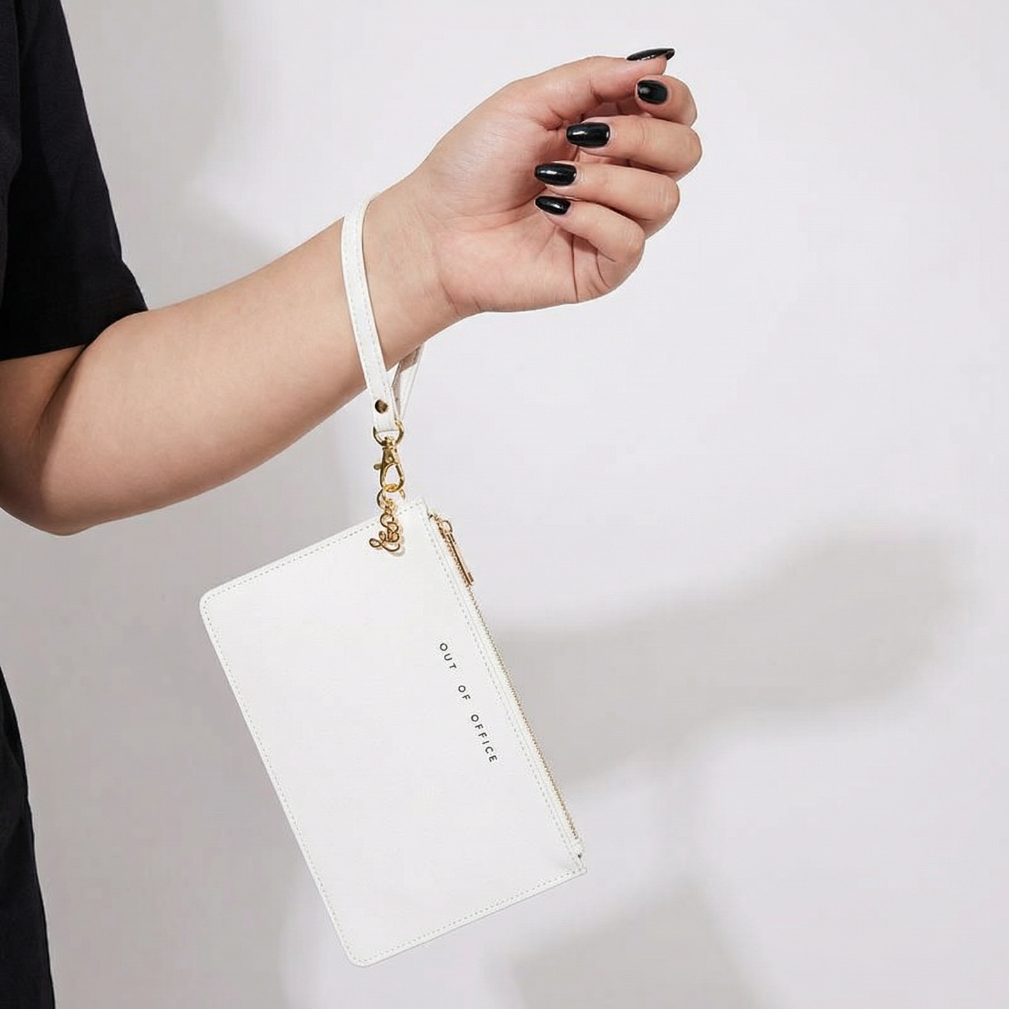 Out Of Office White Fashion Wristlet | 9.45" x 6.5" | Secret Message Inside