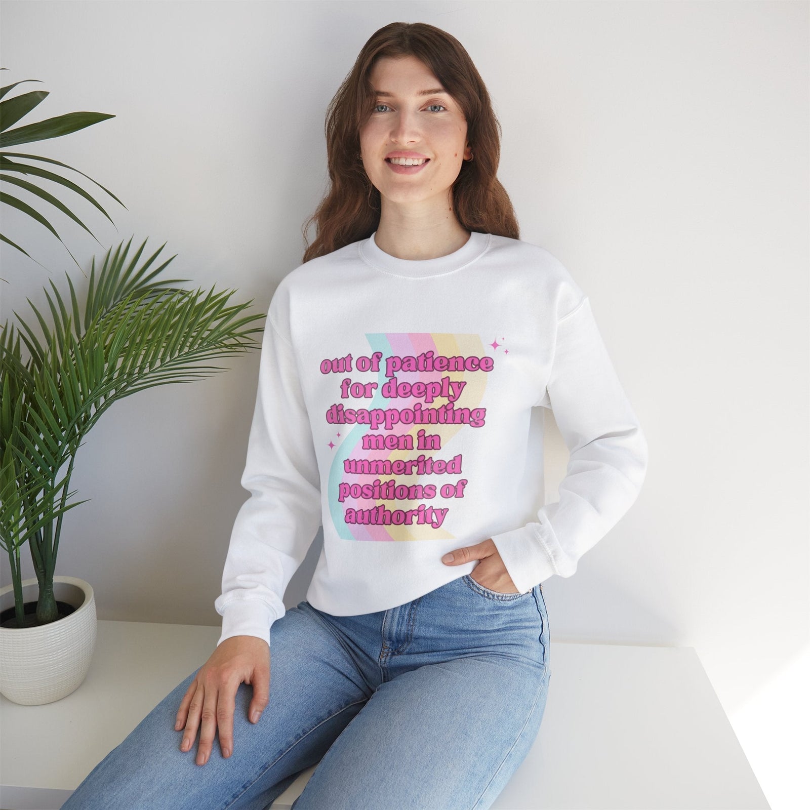 Out of Patience for Deeply Disappointing Men Unisex Heavy Blend™ Crewneck Sweatshirt Sizes SM-5XL | Plus Size Available